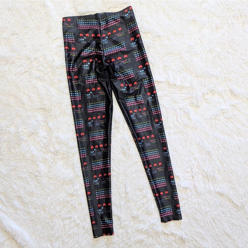 Blackmilk Rainbow Space Invaders Video Game Score Print Leggings Size Small - Picture 7 of 13
